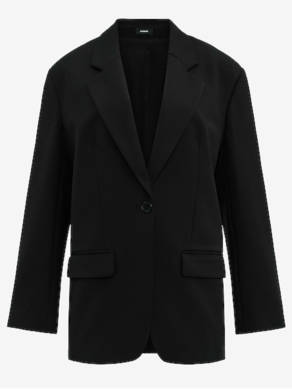 Black Single-Button Blazer Jacket - Women